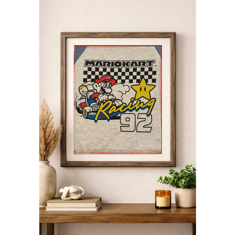 two face threads mario kart smalls patch wall art decor custom upcycled 11x13